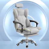 Gray Gaming Chair with Footrest