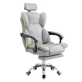 Gray Gaming Chair with Footrest