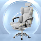 Gray Gaming Chair with Footrest