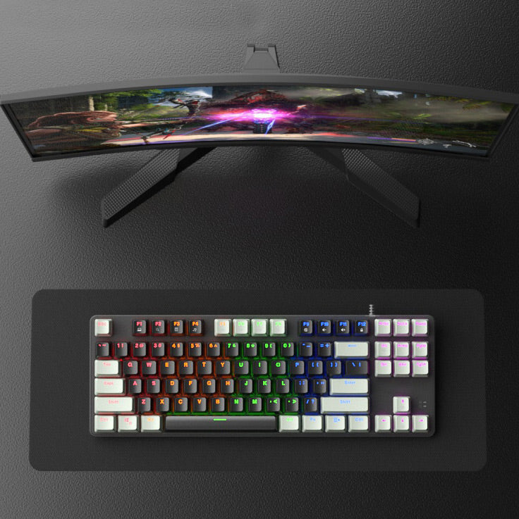 Gray Black LED Backlit Gaming Keyboard