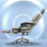 Gray Gaming Chair with Footrest