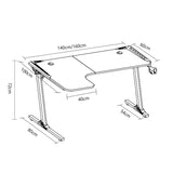 L-shaped Gaming Table with Water Cup Holder and Headphone Hook